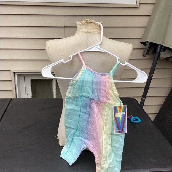 Country Club Chic RAINBOW COTTON SLEEVELESS ROMPER 3/6 months new - Picture 1 of 3